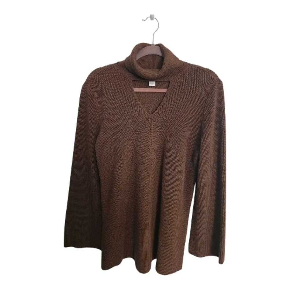 Chico's Rich Brown Turtleneck Sweater - Picture 2 of 7